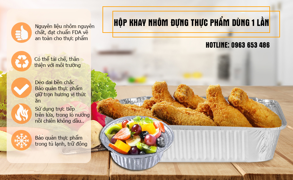 Khay hộp nhôm đựng thực phẩm